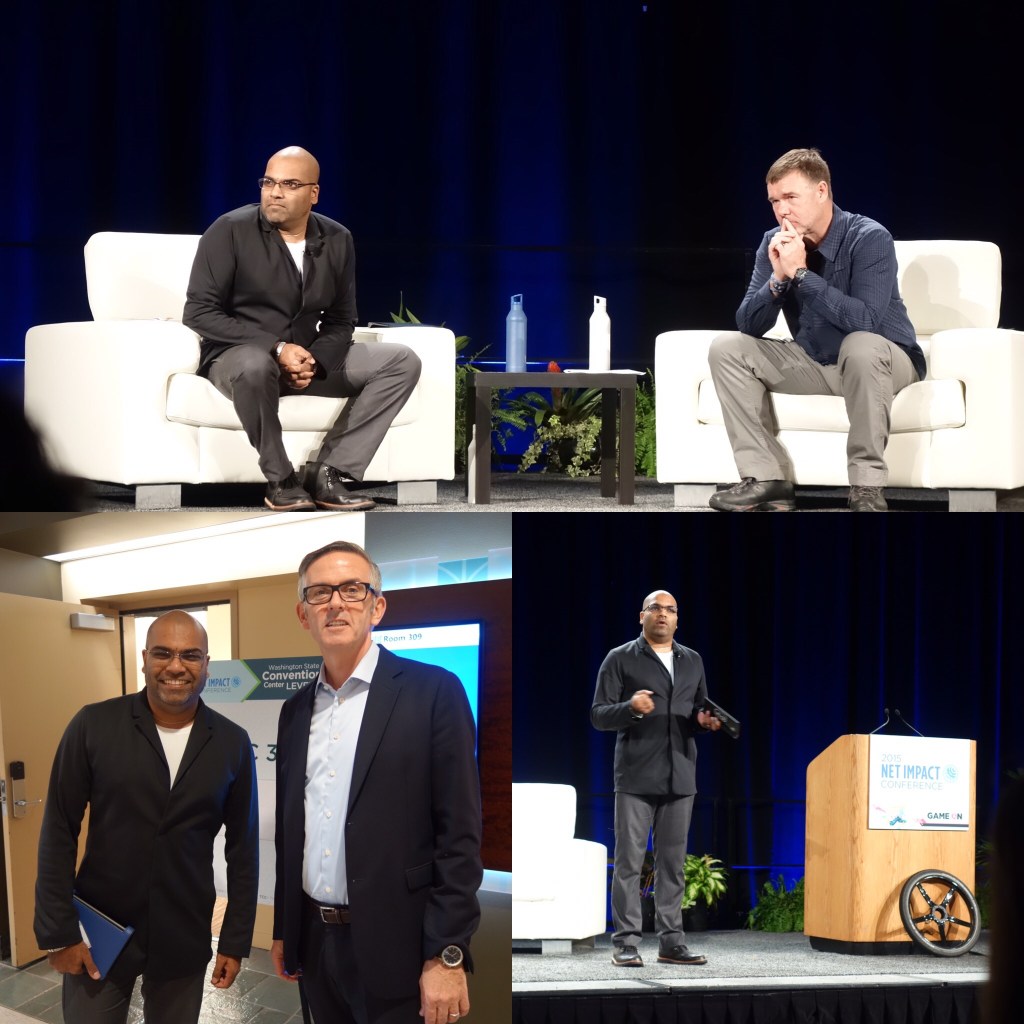 At Net Impact with REI CEO Jerry Stritzke, Starbucks President Cliff Burrows: Photos Ilona Idlis